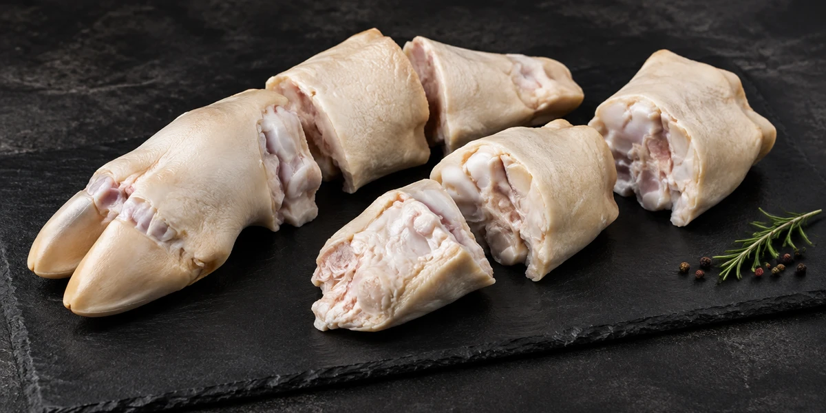 Patte de bœuf nettoyée et coupée