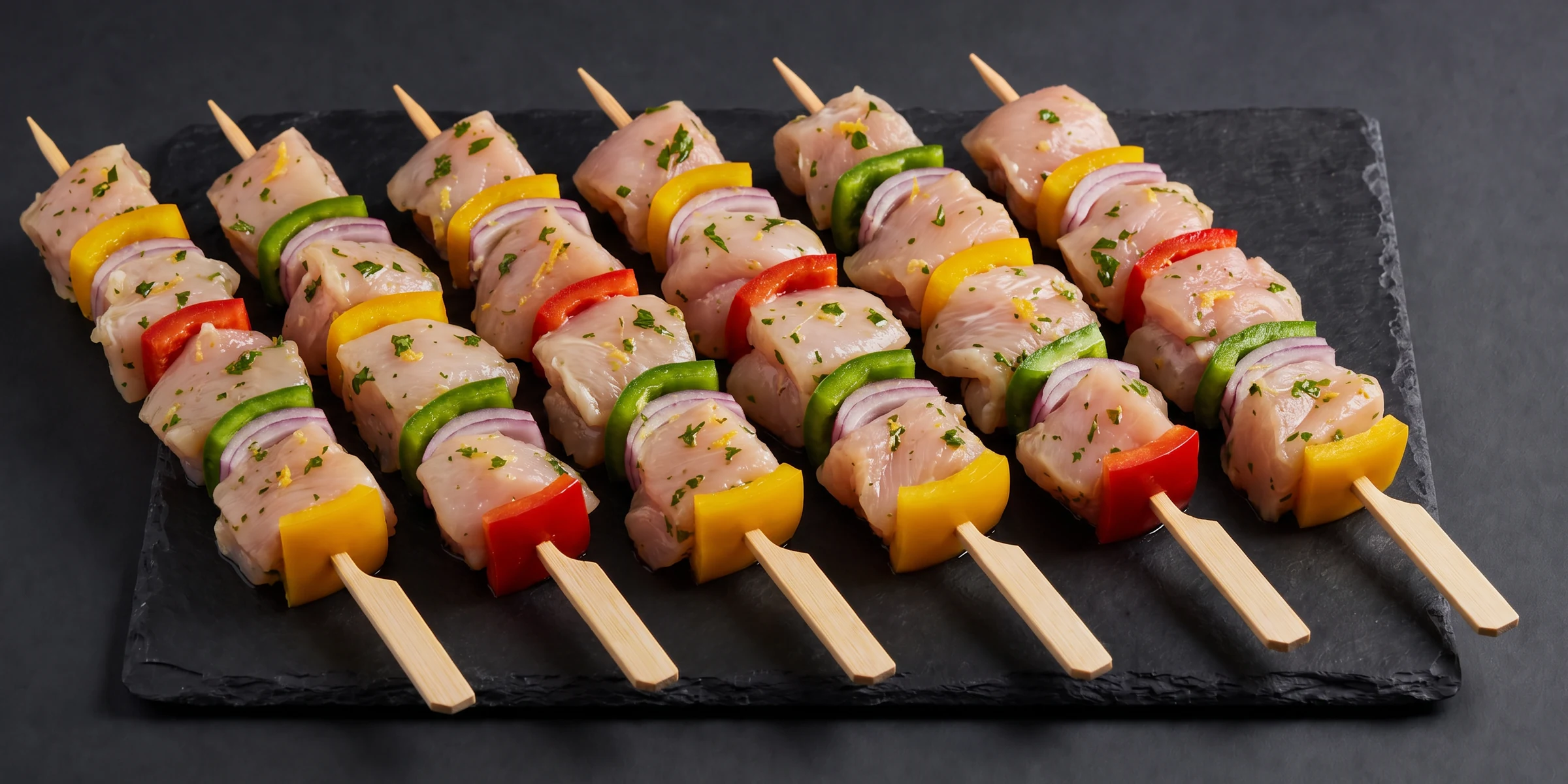 Brochettes de poulet marinées